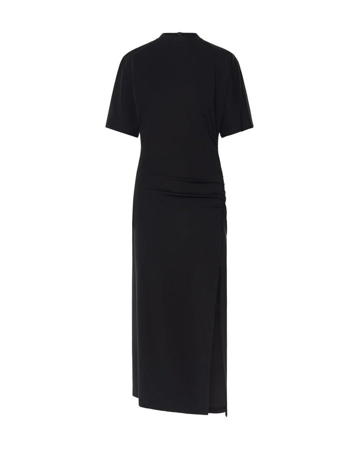 Φόρεμα μίντι με σκίσιμο και σούρες Access Fashion