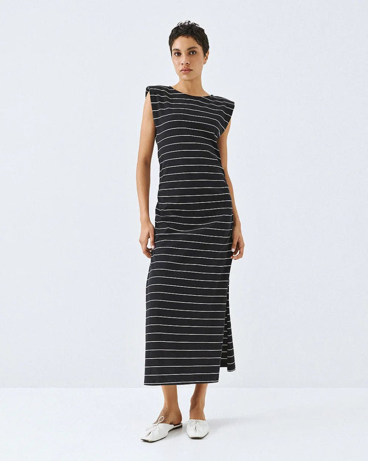Φόρεμα μίντι ριγέ με βάτες Access Fashion