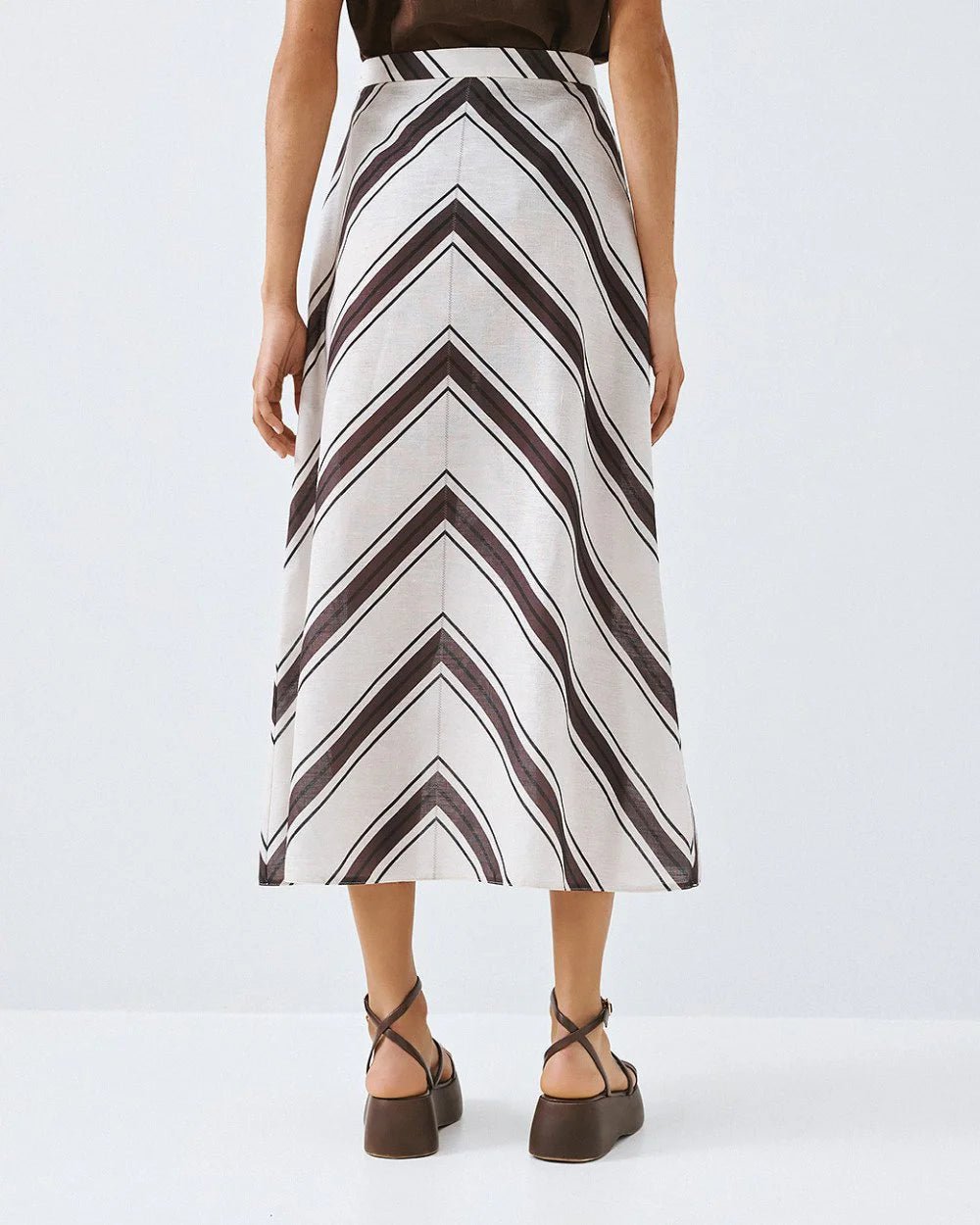 Φούστα μίντι ριγέ Access Fashion