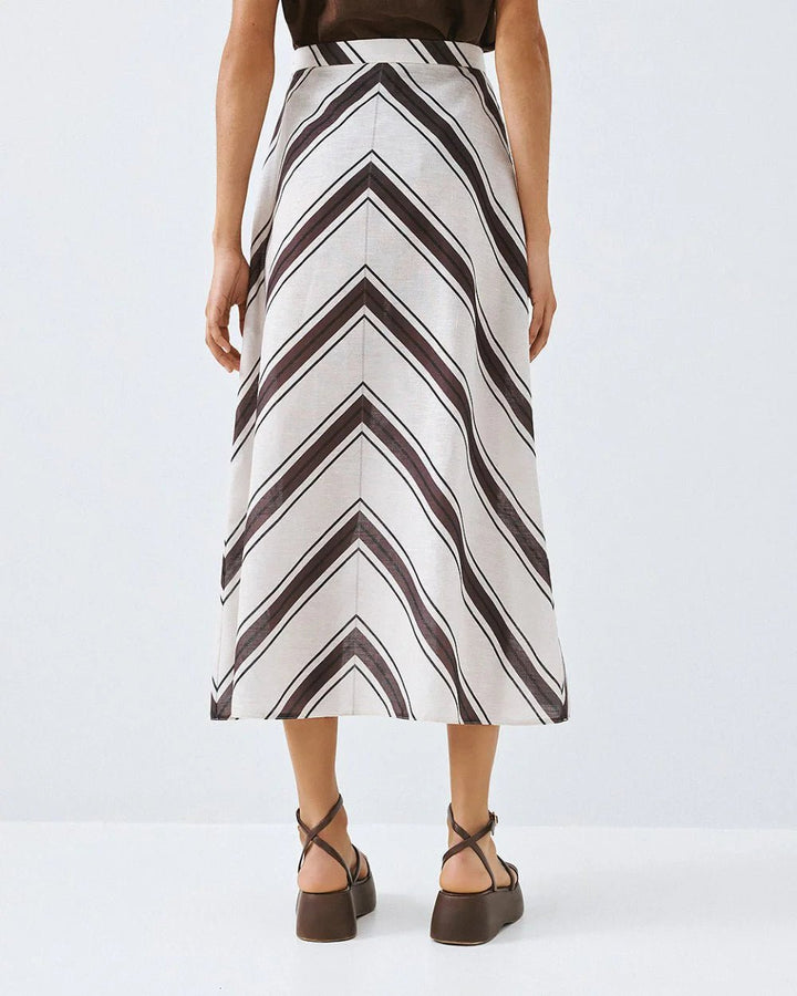 Φούστα μίντι ριγέ Access Fashion