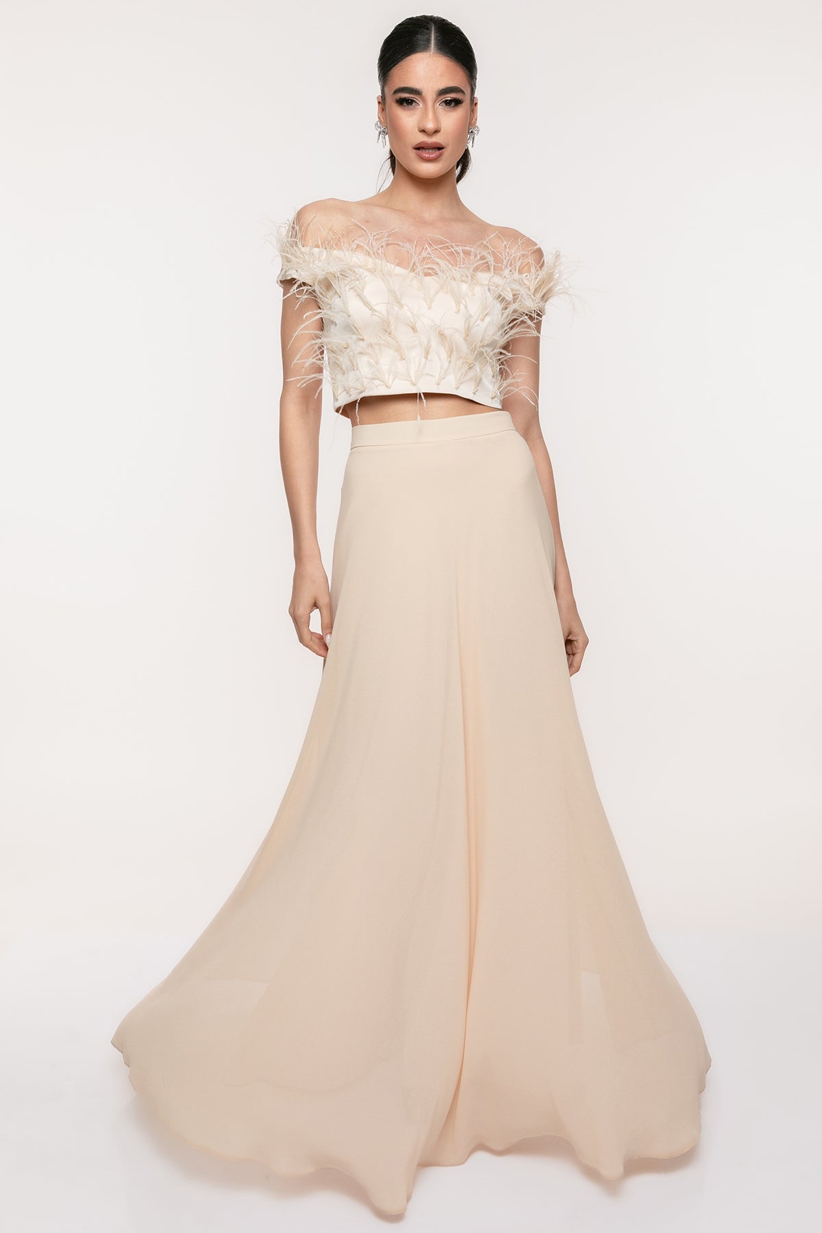 Φούστα μάξι μουσελίνα Coelia