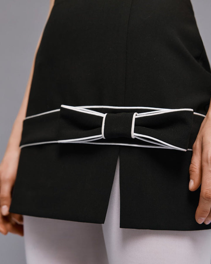 Φούστα μίνι με ρέλι και φιόγκο Access Fashion