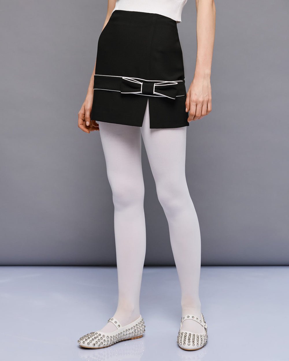 Φούστα μίνι με ρέλι και φιόγκο Access Fashion
