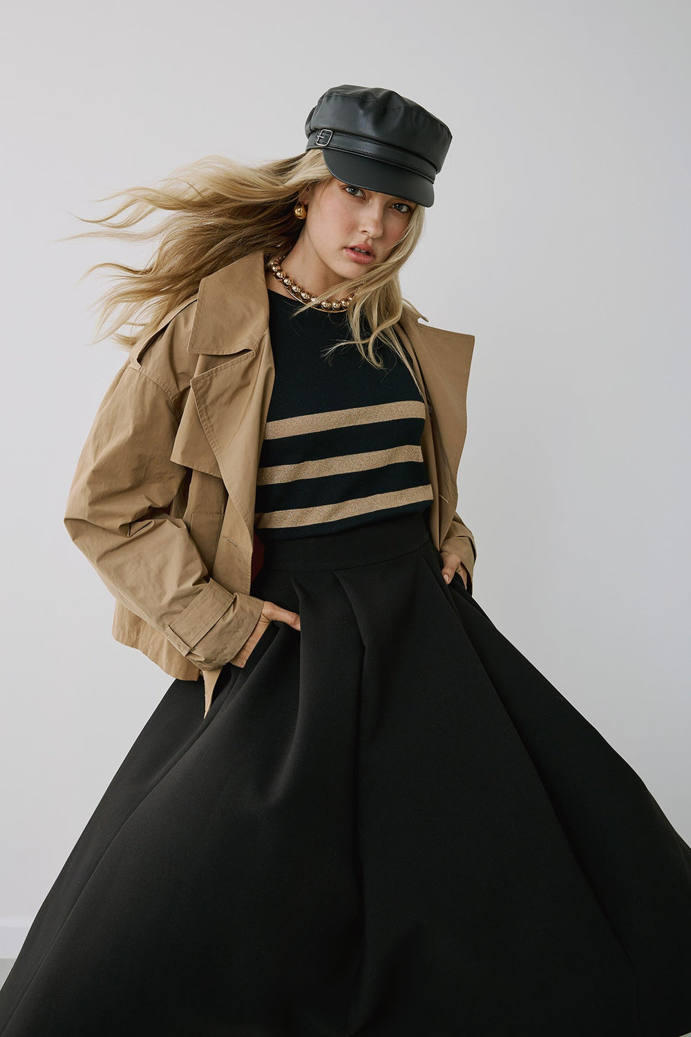 Φούστα μίντι με πιέτες Figaro Fashion