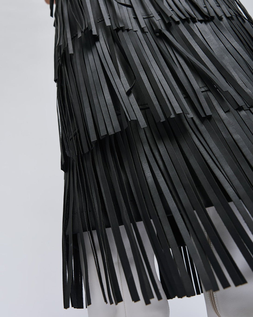 Φούστα όψης δέρματος με κρόσσια Access Fashion