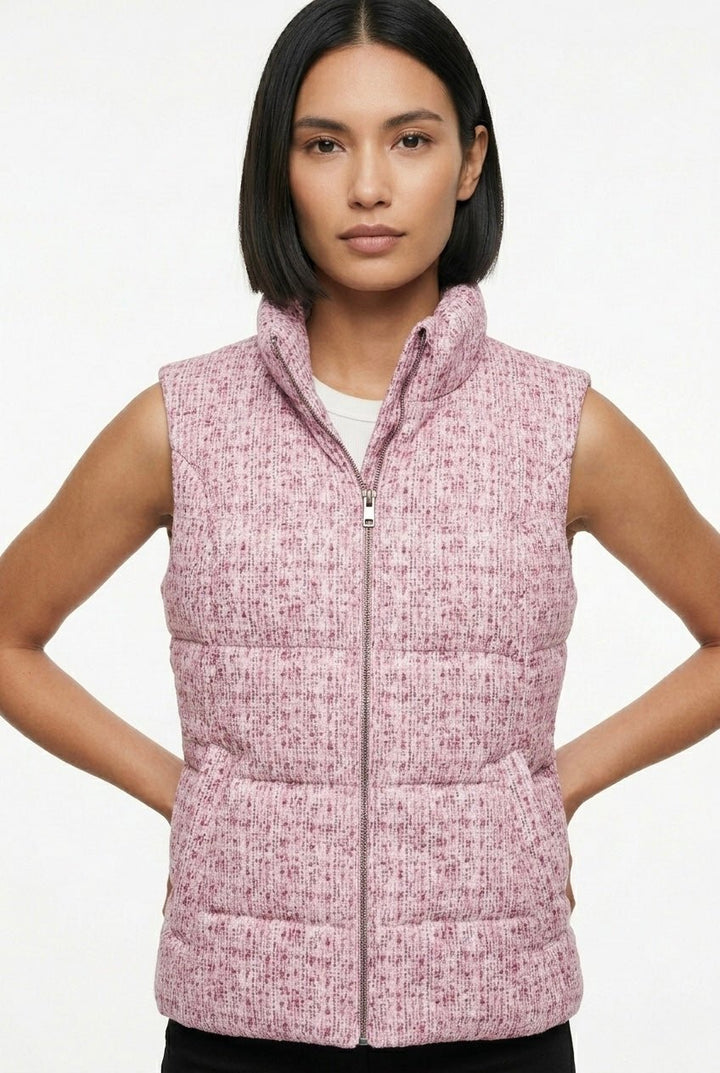 Γιλέκο καπιτονέ με tweed εφέ A Collection Boutique