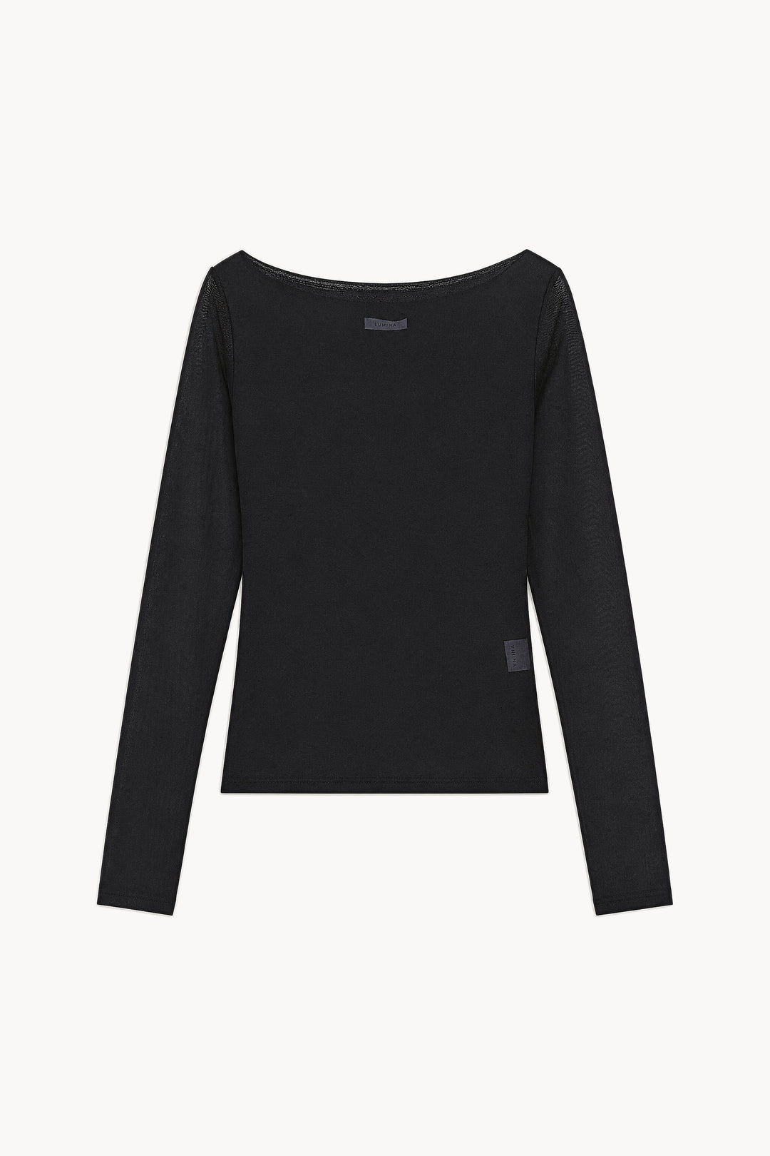 Διάφανη μακρυμάνικη μπλούζα με boat neck Lumina