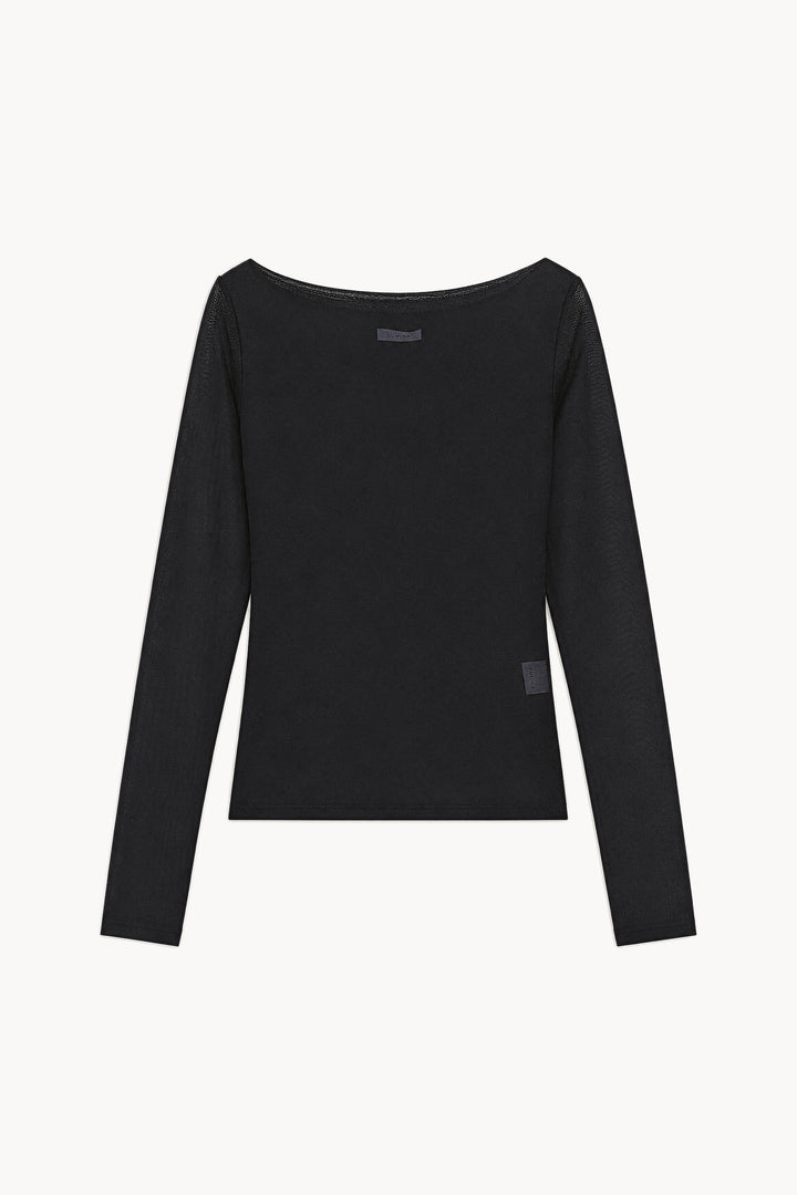 Διάφανη μακρυμάνικη μπλούζα με boat neck Lumina