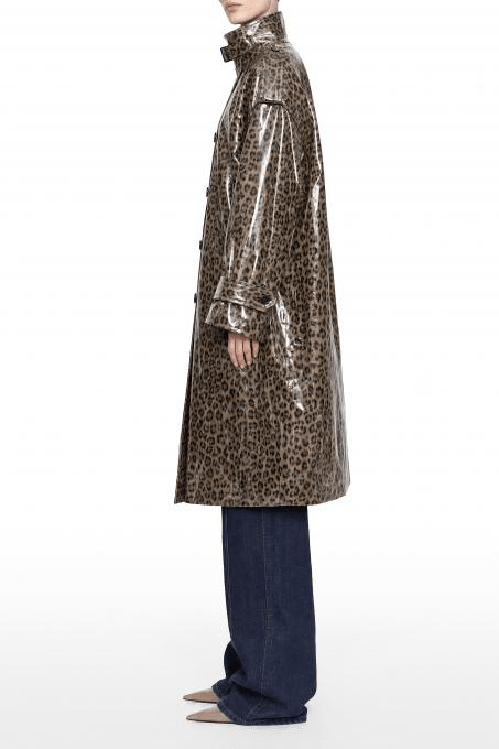Leopard Καμπαρντίνα με Glossy Επίστρωση Lumina