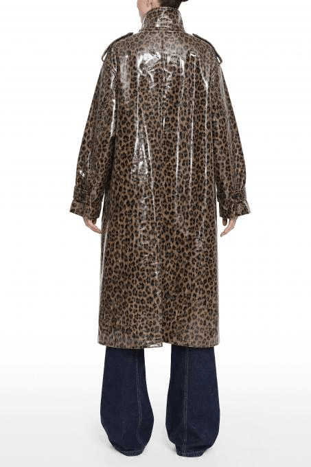 Leopard Καμπαρντίνα με Glossy Επίστρωση Lumina
