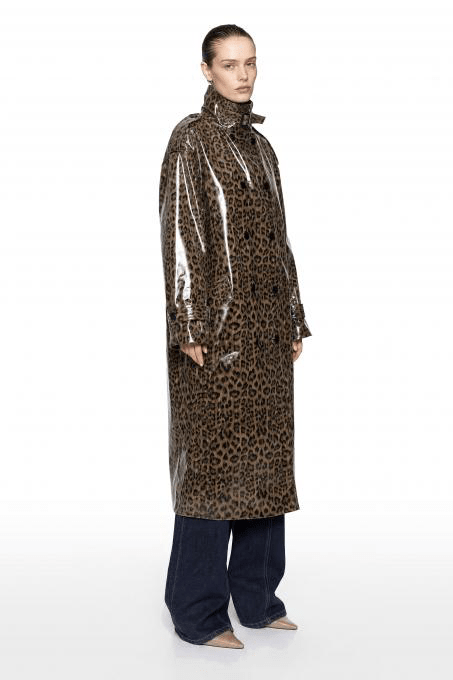Leopard Καμπαρντίνα με Glossy Επίστρωση Lumina