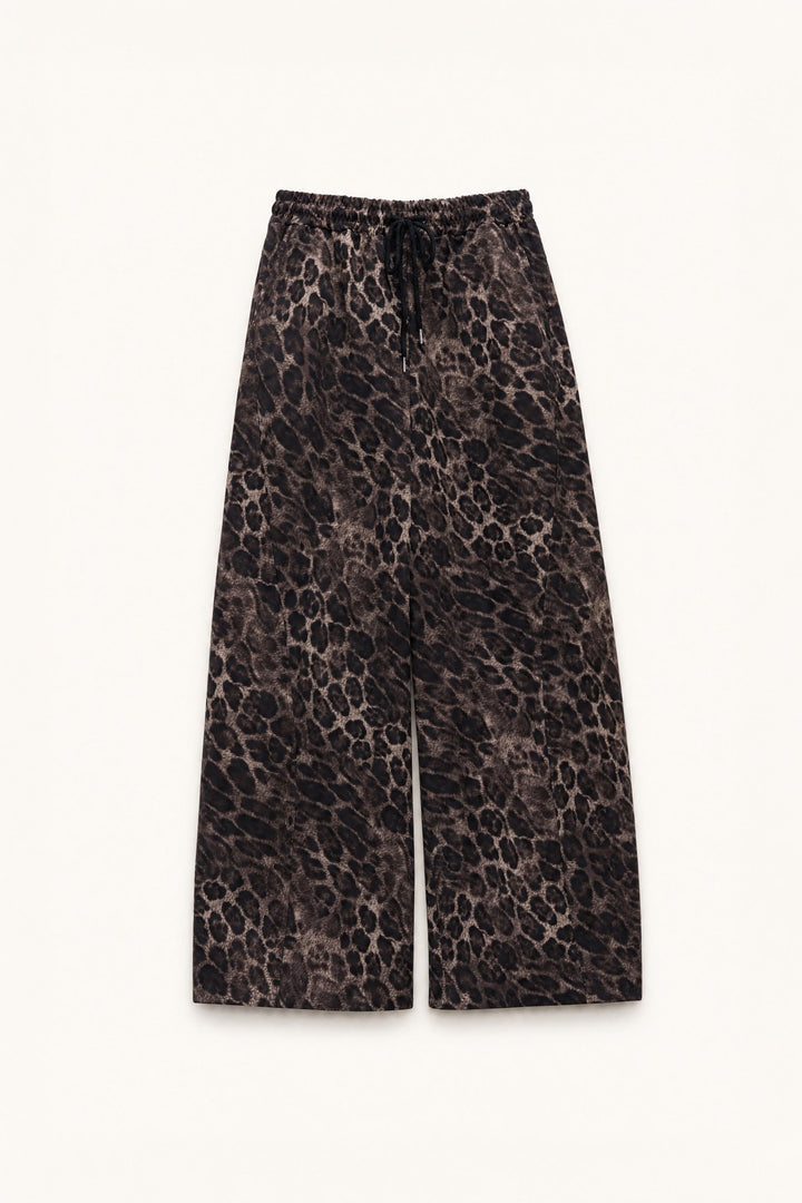 Leopard σετ jacket με κουκούλα & wide leg παντελόνι Lumina