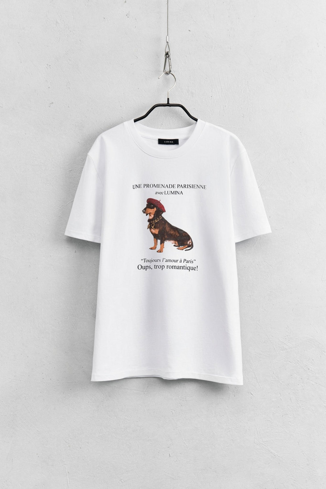 Λευκό Γυναικείο T-Shirt με Print Σκύλου Dachshund Lumina