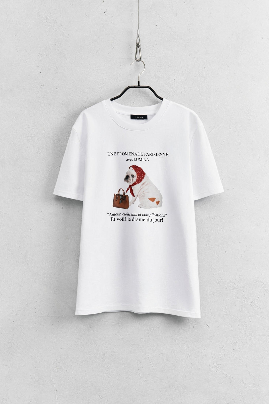 Λευκό Γυναικείο T-Shirt με Print Σκύλου French Bulldog Lumina