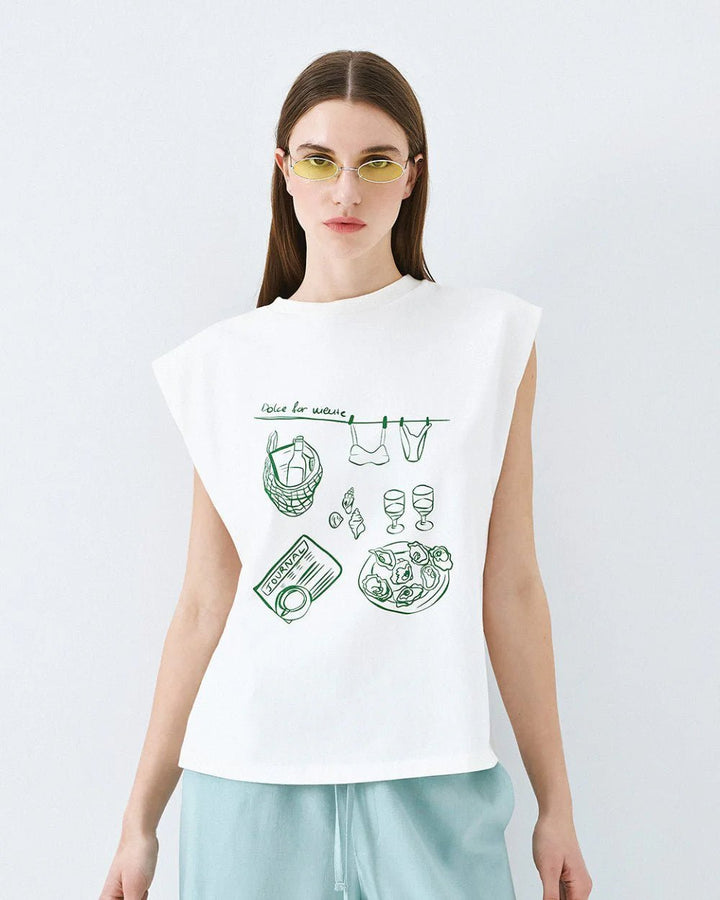 Μπλούζα αμάνικη με τύπωμα Access Fashion