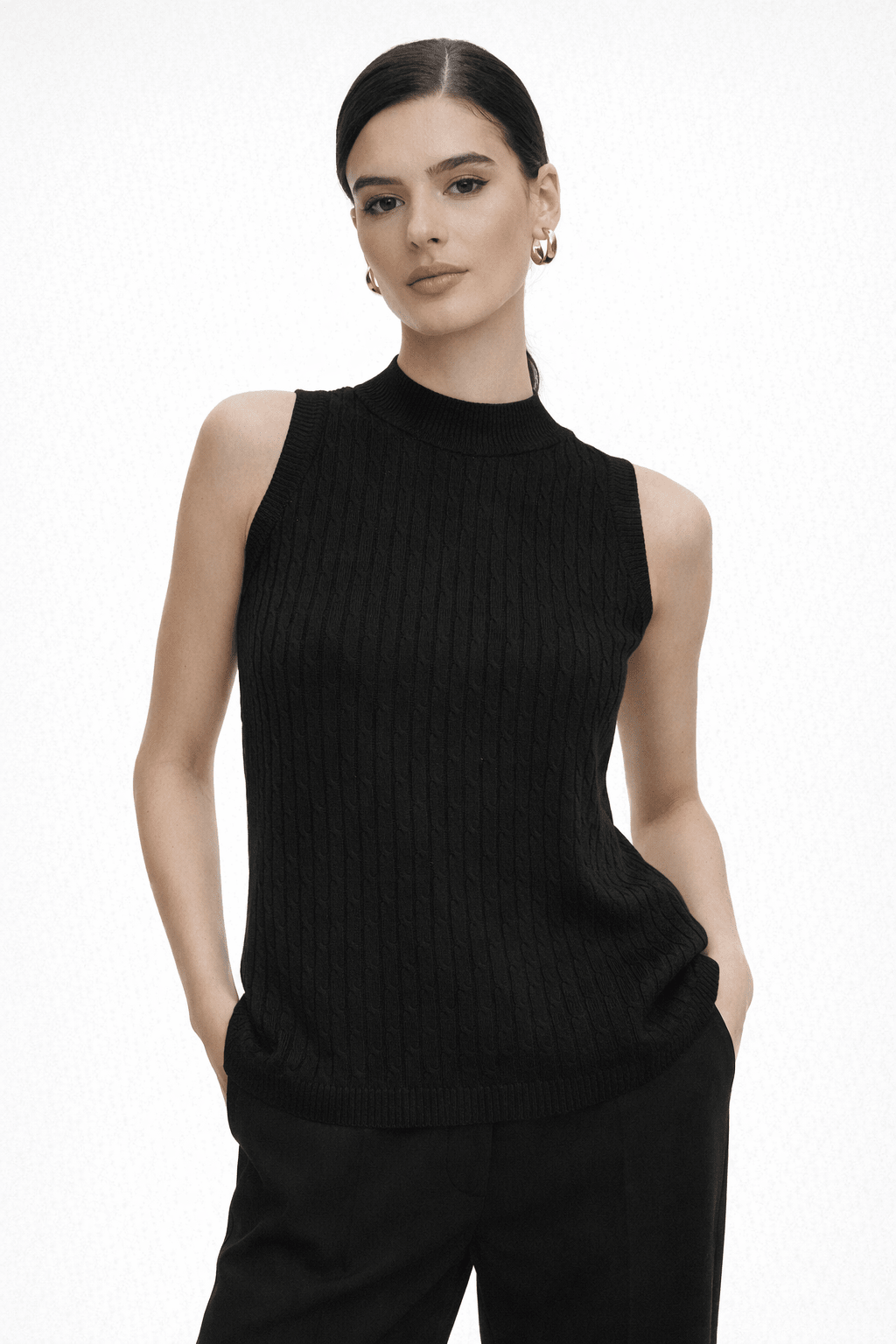 Μπλούζα αμάνικη πλεκτή Figaro Fashion