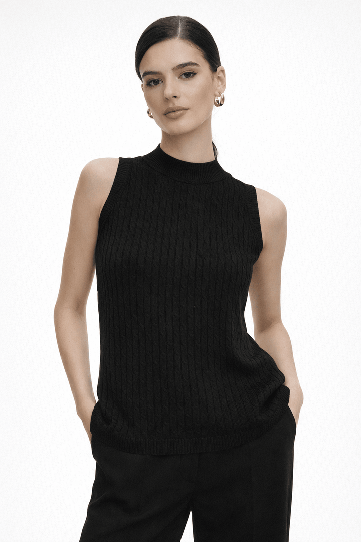 Μπλούζα αμάνικη πλεκτή Figaro Fashion