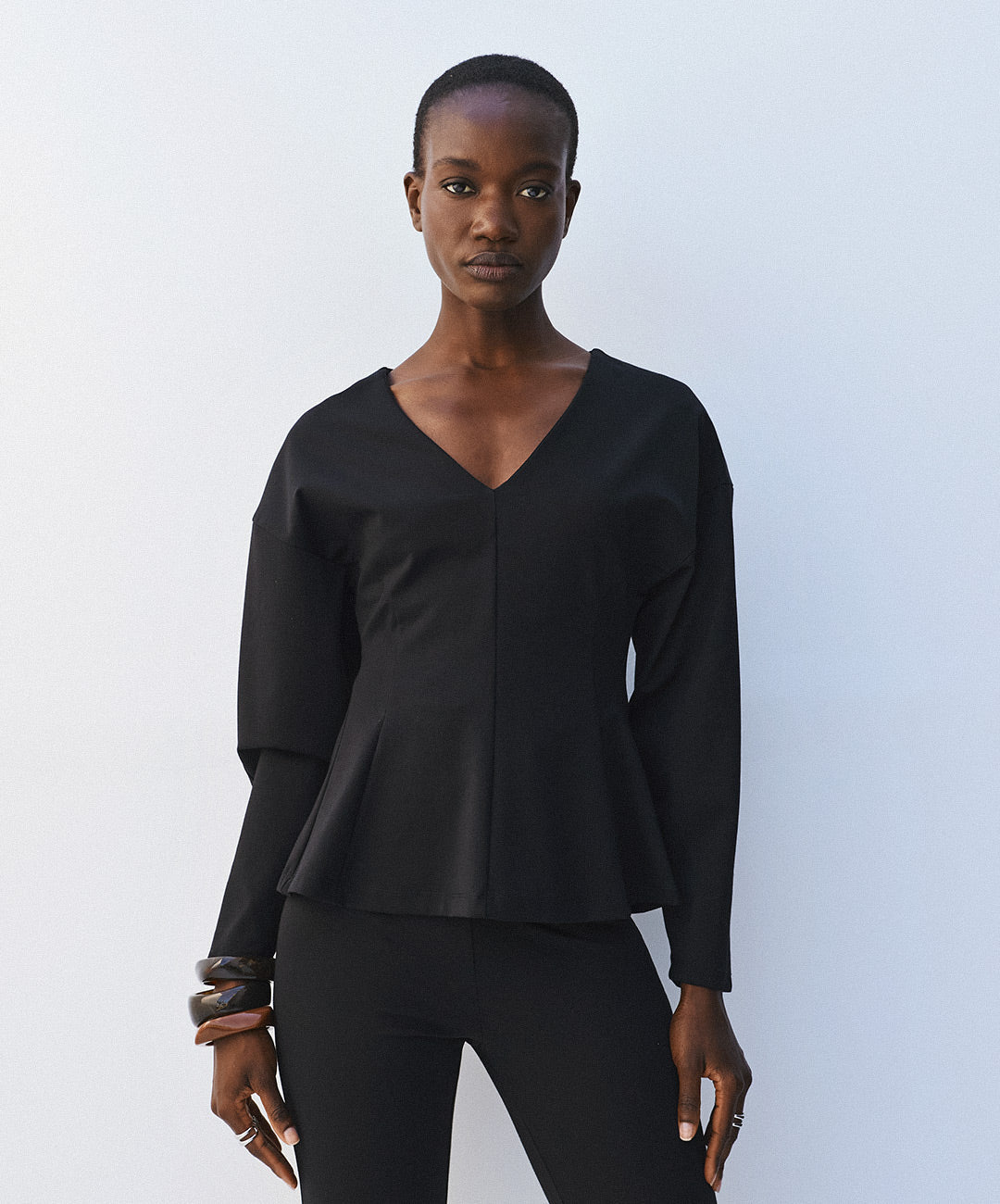 Μπλούζα peplum με V λαιμόκοψη Access Fashion