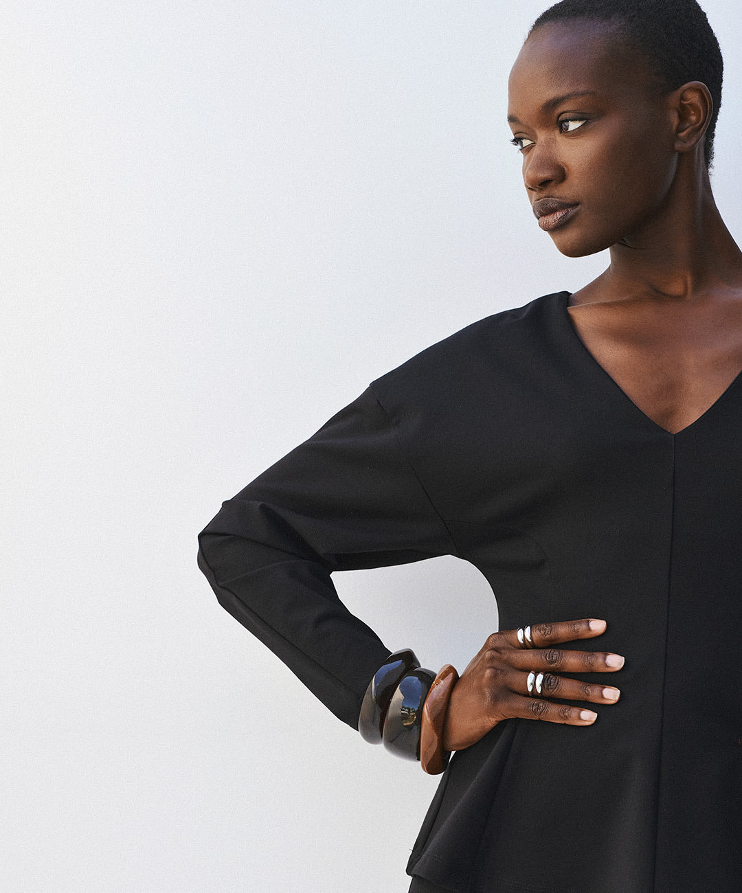 Μπλούζα peplum με V λαιμόκοψη Access Fashion