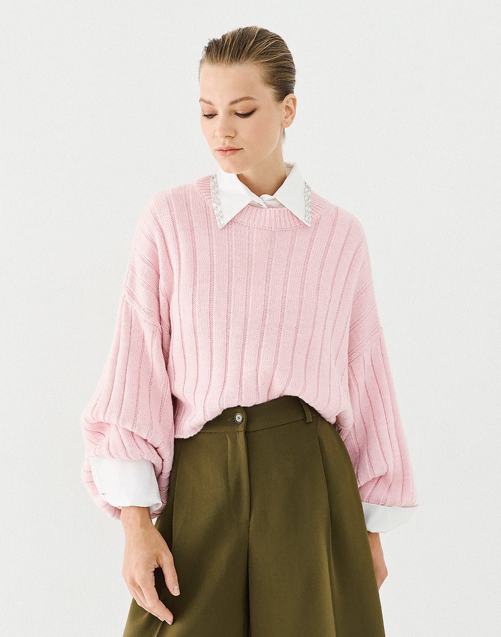 Μπλούζα πλεκτή oversized κοντή Access Fashion
