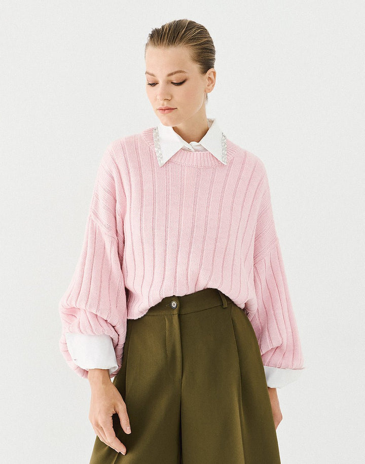 Μπλούζα πλεκτή oversized κοντή Access Fashion