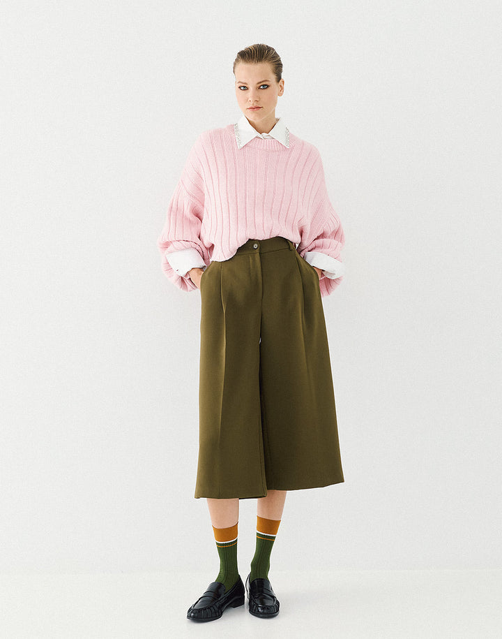 Μπλούζα πλεκτή oversized κοντή Access Fashion
