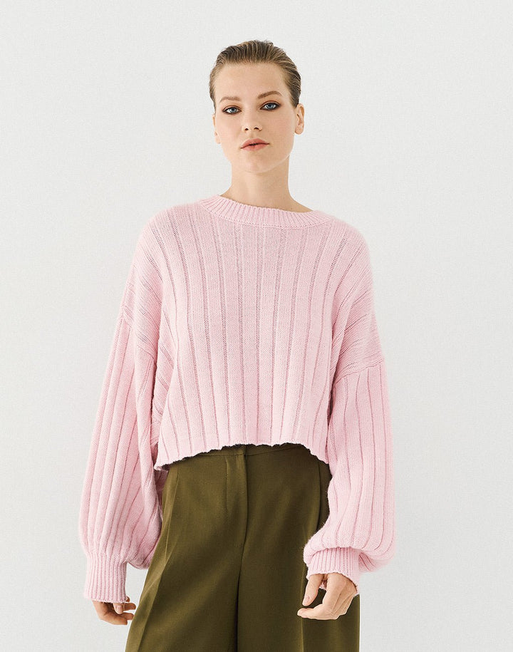 Μπλούζα πλεκτή oversized κοντή Access Fashion