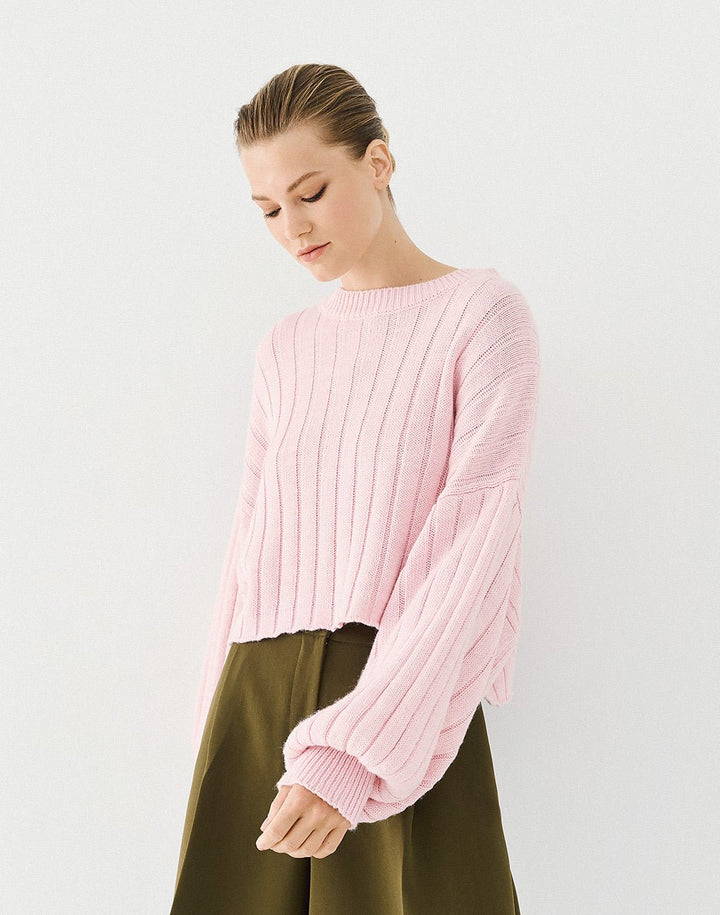 Μπλούζα πλεκτή oversized κοντή Access Fashion