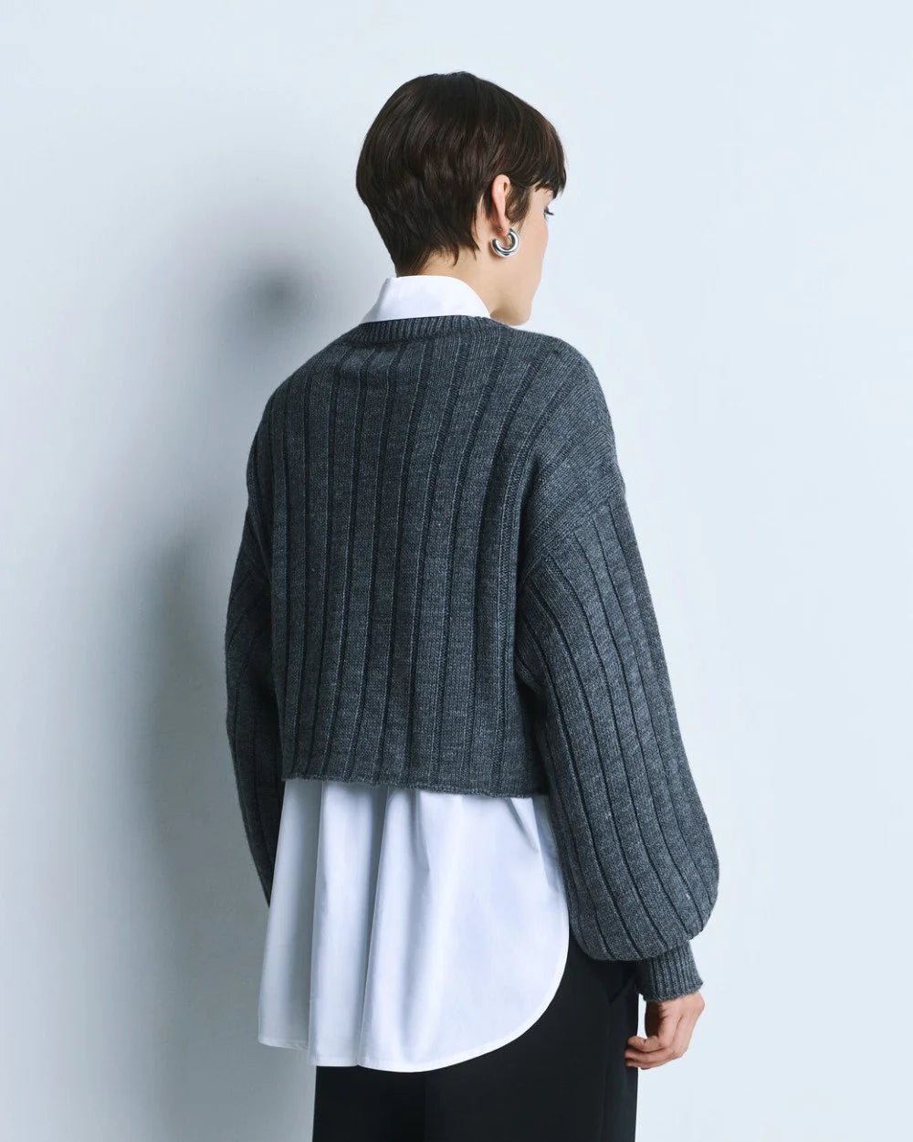 Μπλούζα πλεκτή oversized κοντή Access Fashion