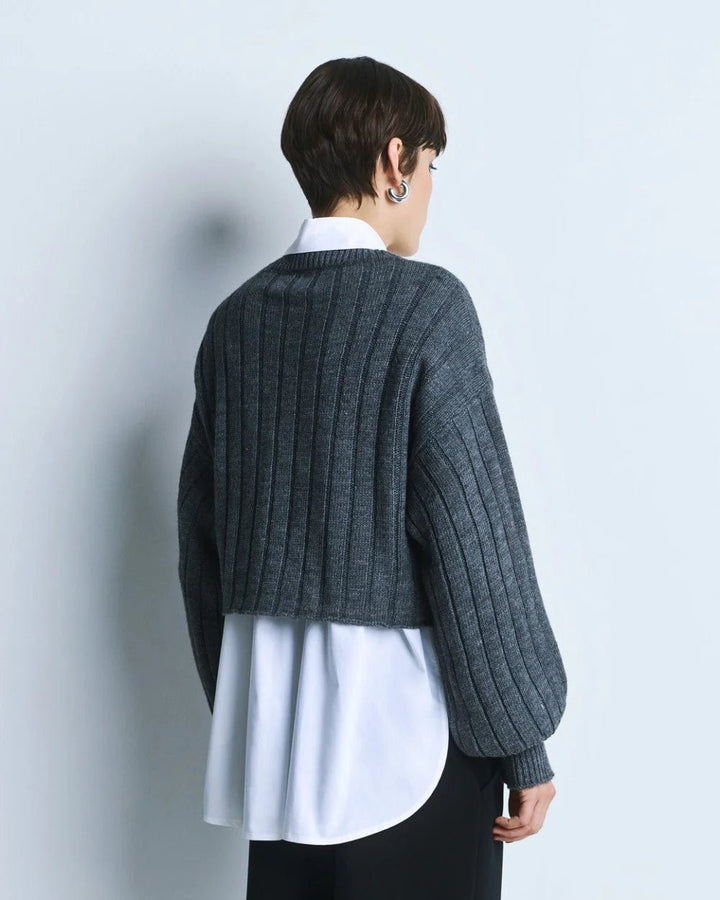 Μπλούζα πλεκτή oversized κοντή Access Fashion