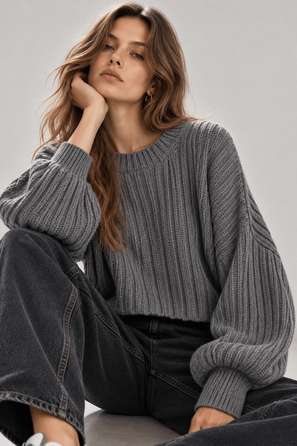 Μπλούζα πλεκτή oversized κοντή Access Fashion