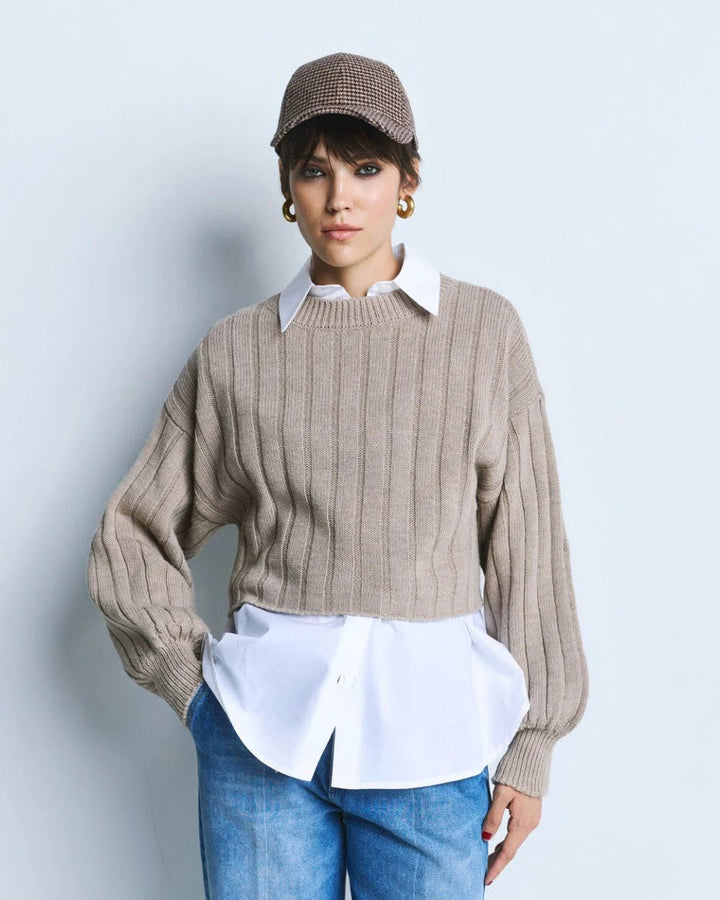 Μπλούζα πλεκτή oversized κοντή Access Fashion