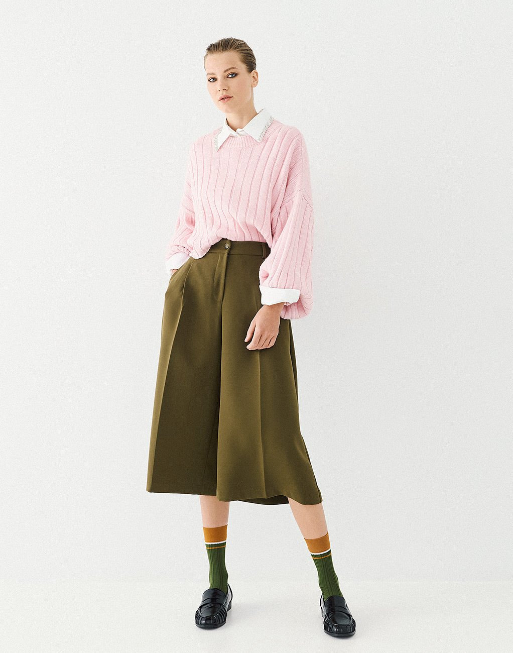 Μπλούζα πλεκτή oversized κοντή Access Fashion