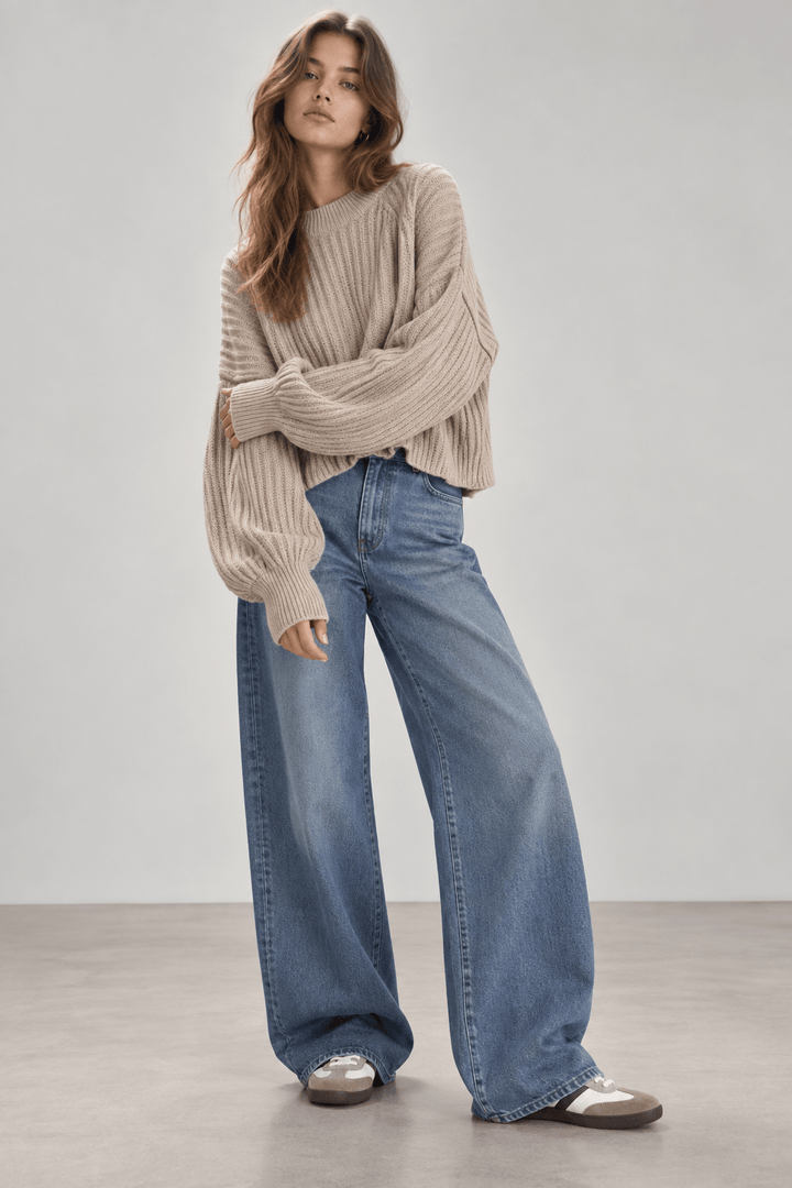 Μπλούζα πλεκτή oversized κοντή Access Fashion