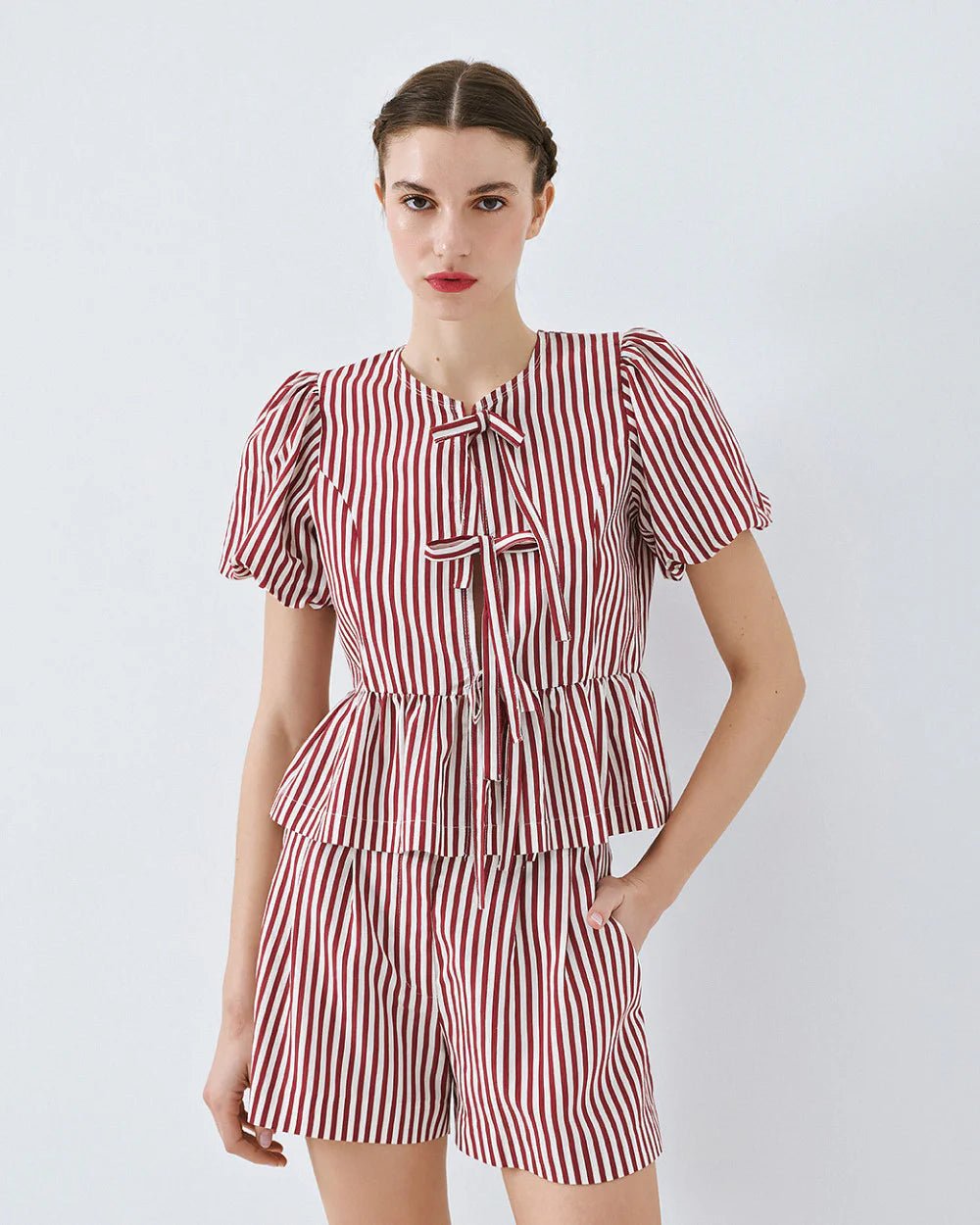 Μπλούζα ριγέ με φιόγκους Access Fashion