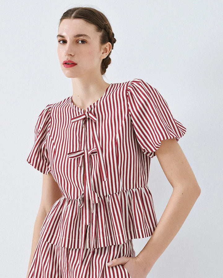 Μπλούζα ριγέ με φιόγκους Access Fashion