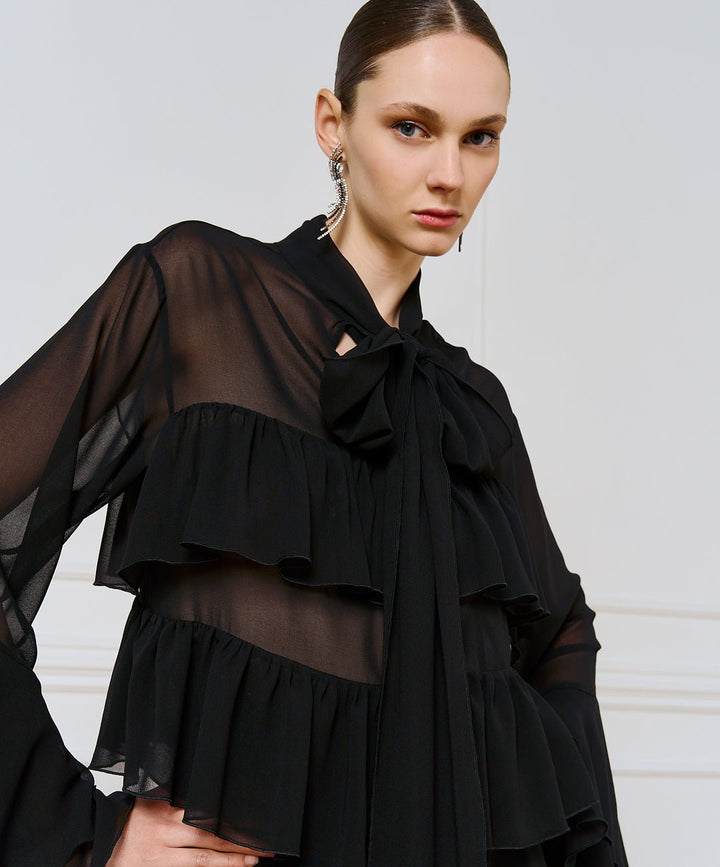 Μπλούζα κοντή με βολάν Access Fashion