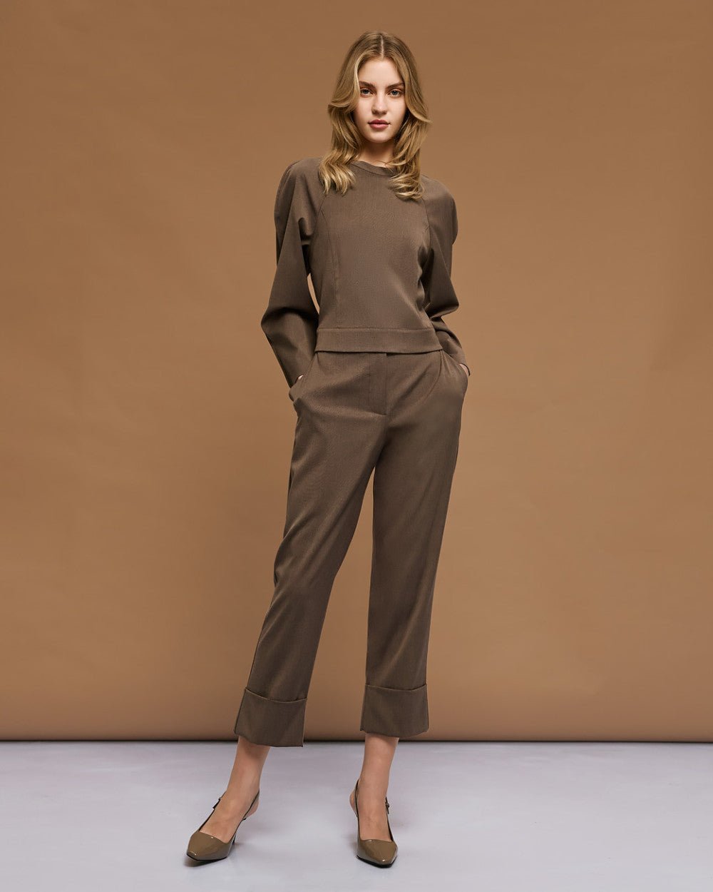 Μπλούζα κοντή με ραφές Access Fashion