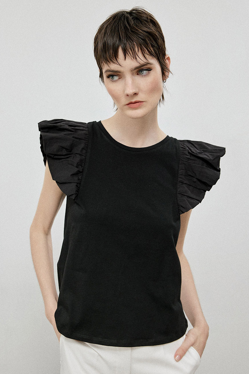 Μπλούζα με βολάν στα μανίκια Access Fashion - A Collection Boutique