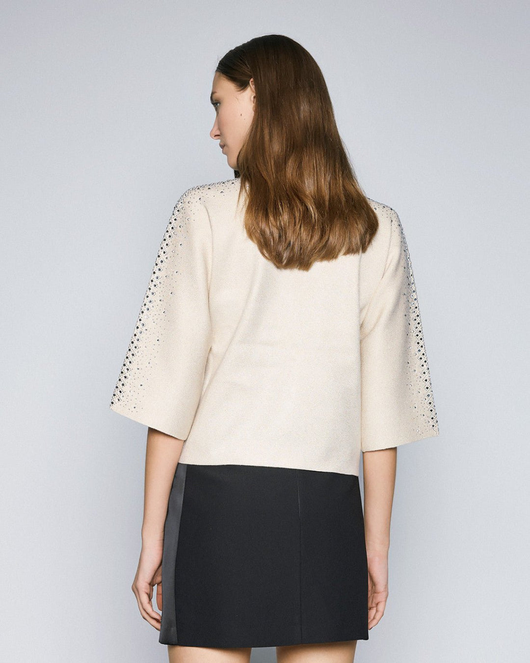 Μπλούζα πλεκτή ζιβάγκο με στρας Access Fashion