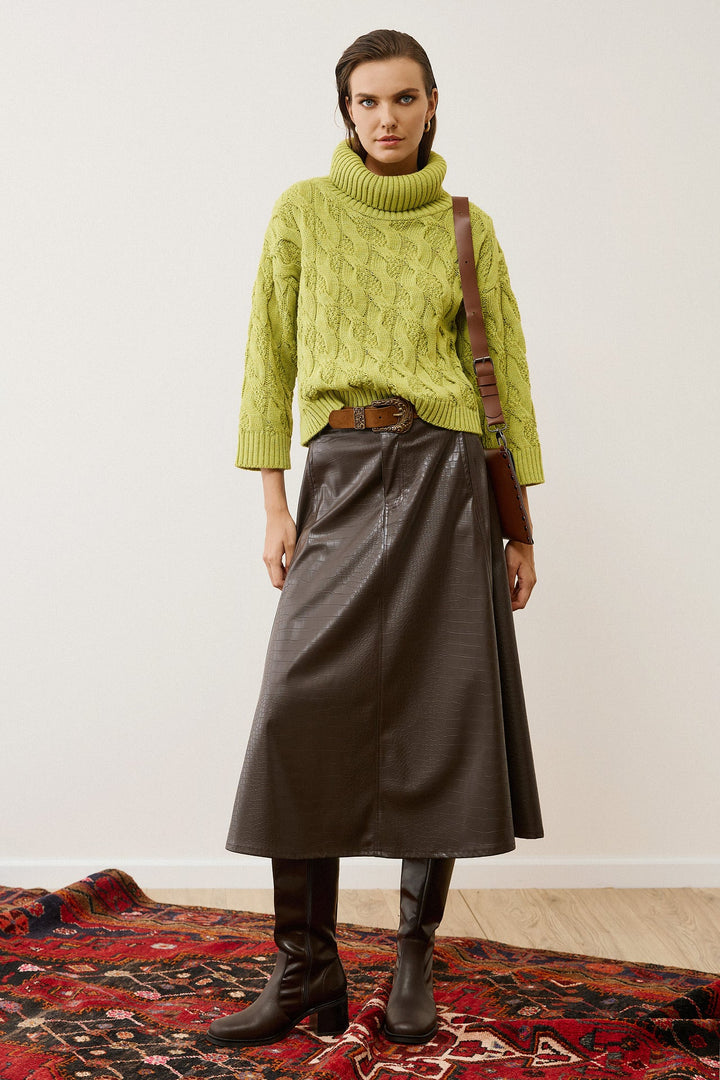 Μπλούζα πλεκτή ζιβάγκο πλεξούδες Figaro Fashion