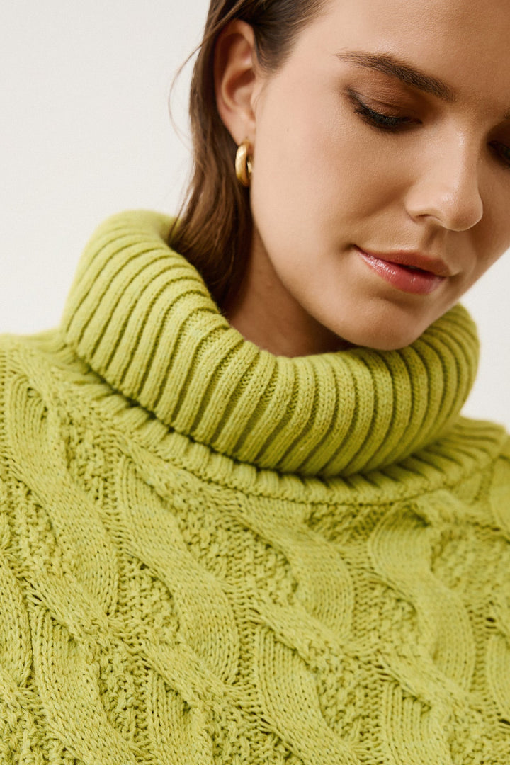 Μπλούζα πλεκτή ζιβάγκο πλεξούδες Figaro Fashion