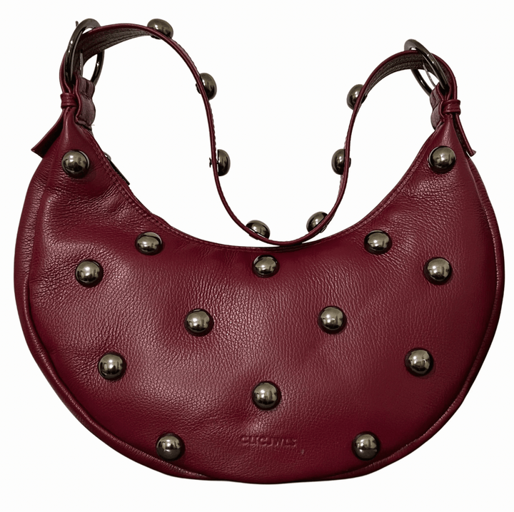 Μπορτώ τσαντά STUDS BIG HALFMOON (genuine leather) Clic Jewels - A Collection Boutique