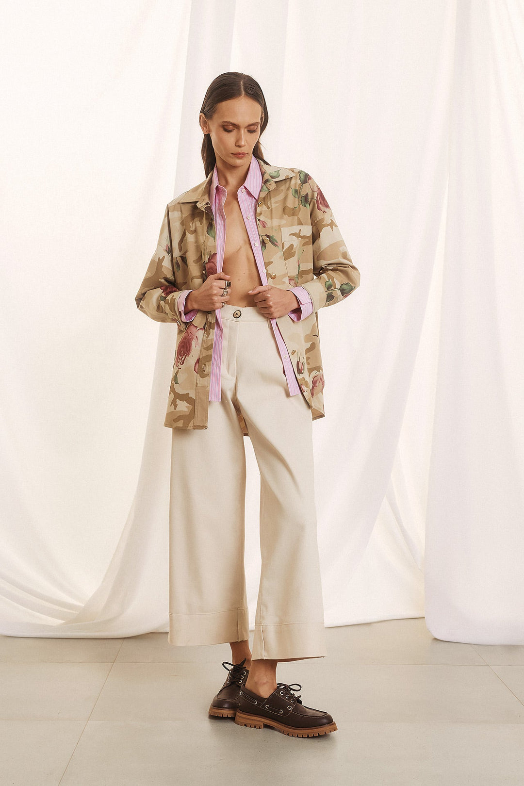 Overshirt με floral camouflage print Figaro Fashion