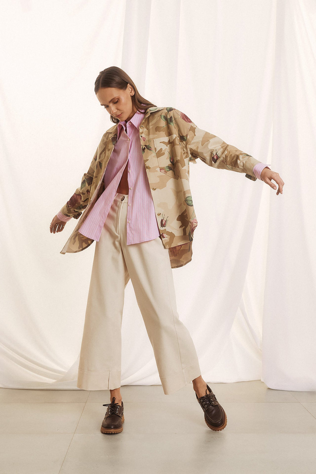 Overshirt με floral camouflage print Figaro Fashion