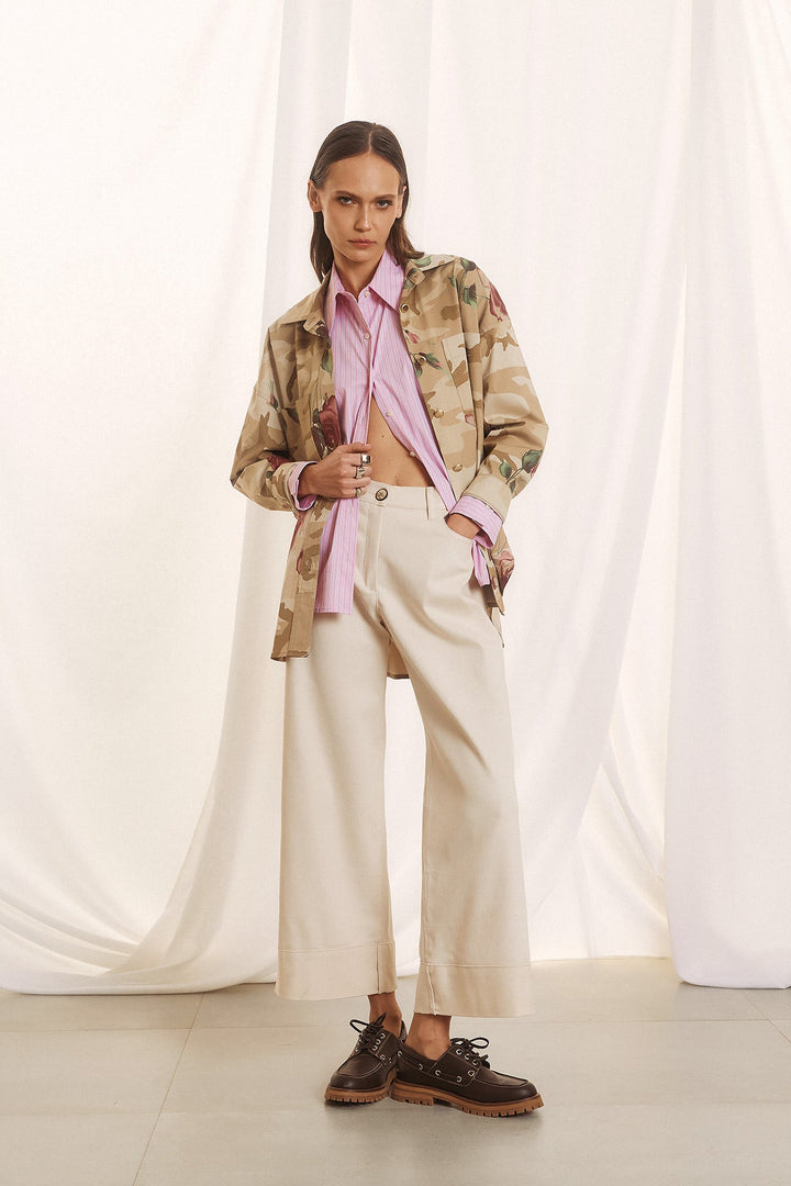 Overshirt με floral camouflage print Figaro Fashion
