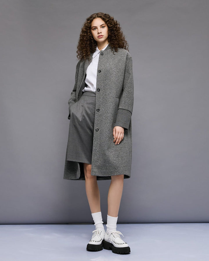 Παλτό μακρύ με τσέπες και ριπ λεπτομέρειες Access Fashion