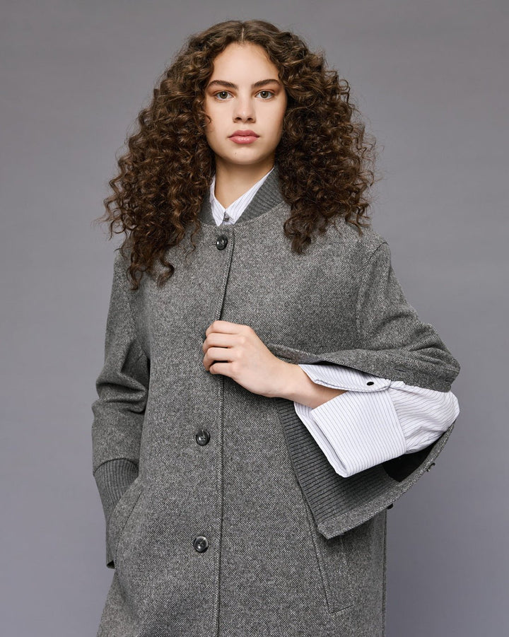 Παλτό μακρύ με τσέπες και ριπ λεπτομέρειες Access Fashion