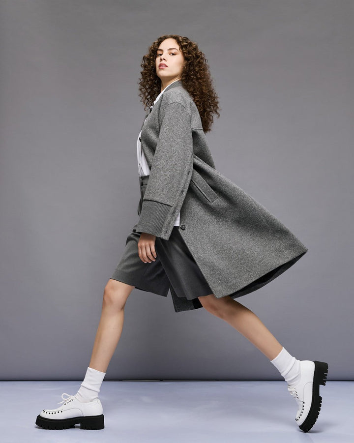 Παλτό μακρύ με τσέπες και ριπ λεπτομέρειες Access Fashion