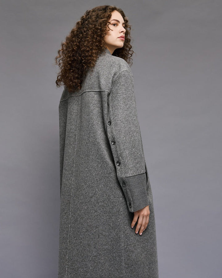 Παλτό μακρύ με τσέπες και ριπ λεπτομέρειες Access Fashion